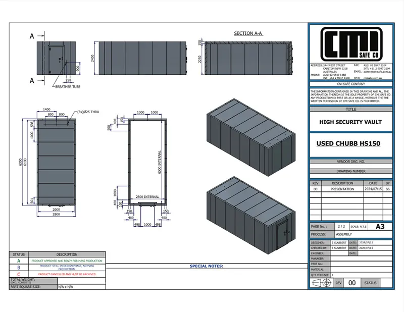 Used CHUBB HS150 Design Drw